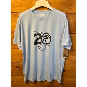 Vapor Apparel Mens L Light Blue 20 Years Graphic T Shirt UPF 50+ Sun Protect Y2K